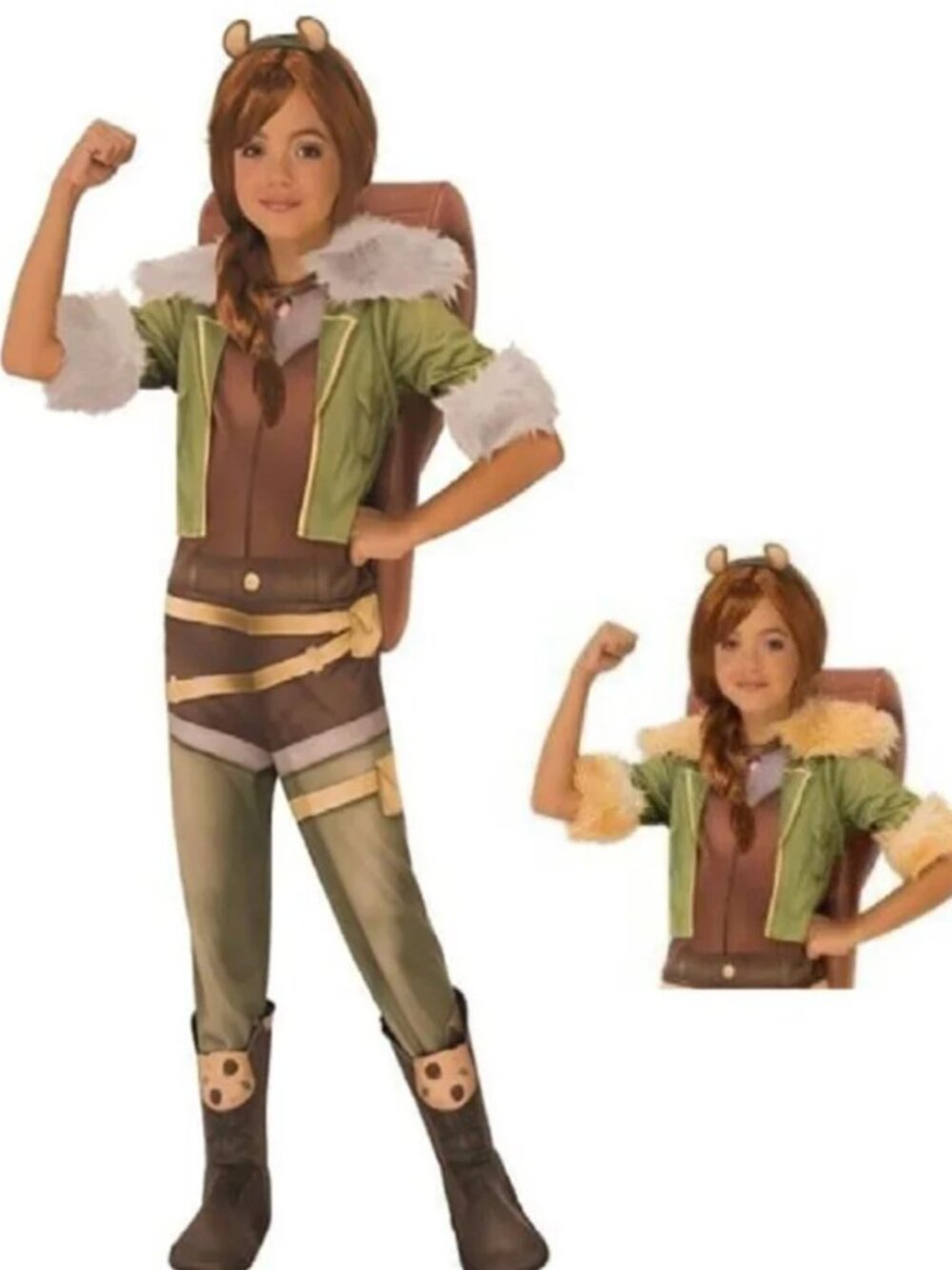 Squirrel Girl & Wig Halloween Costume 8/10 Marvel Rising Jumpsuit 4 Pc Girls